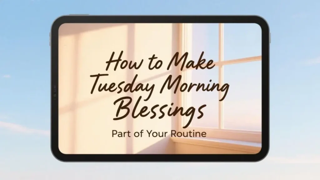 How to Make Tuesday Morning Blessings Part of Your Routine