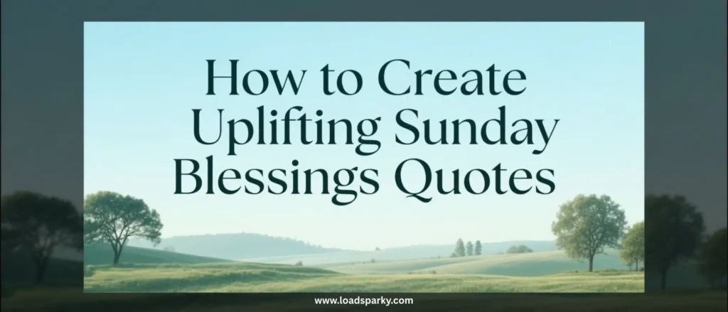 How to Create Uplifting Sunday Blessings Quotes